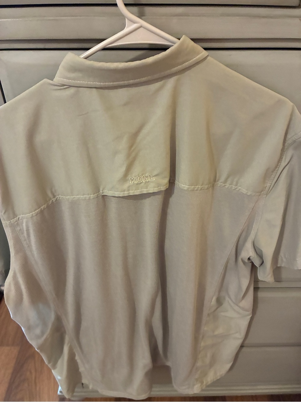 Kuhl Men's Casual Short Sleeve Button-Down Shirt in Light Beige